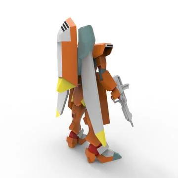 3D rendering of robots created by using a blender tool Stock Illustration