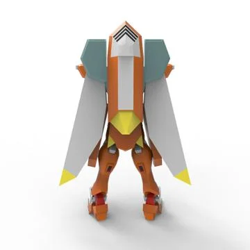 3D rendering of robots created by using a blender tool Stock Illustration