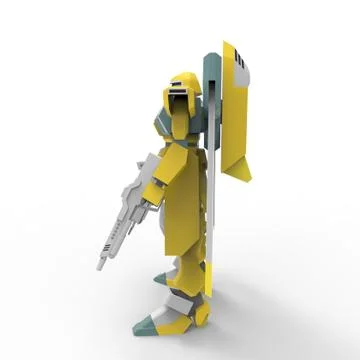 3D rendering of robots created by using a blender tool Stock Illustration