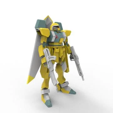 3D rendering of robots created by using a blender tool Stock Illustration