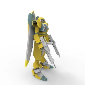 3D rendering of robots created by using a blender tool Stock Illustration