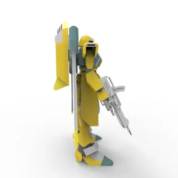 3D rendering of robots created by using a blender tool Stock Illustration