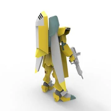 3D rendering of robots created by using a blender tool Stock Illustration