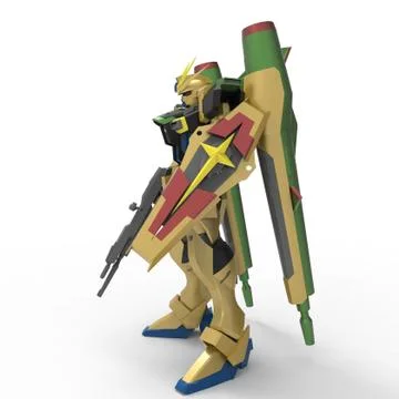 3d rendering of robots created by using a blender tool Stock Illustration