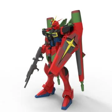 3d rendering of robots created by using a blender tool Stock Illustration