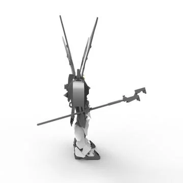 3d rendering of robots created by using a blender tool Stock Illustration