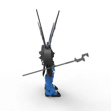 3d rendering of robots created by using a blender tool Stock Illustration