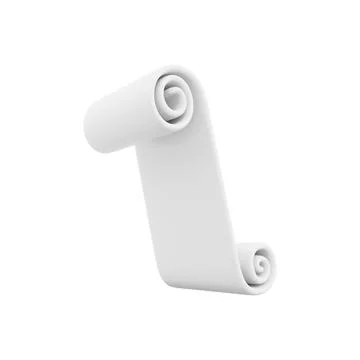 3D rendering A roll of paper with a dot symbol. 3d rendering paper roll. Stock Illustration