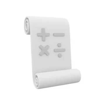 3D rendering A roll of paper with a dot symbol. 3d rendering paper roll. Stock Illustration