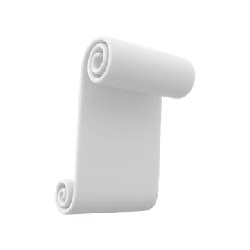 3D rendering A roll of paper with a dot symbol. 3d rendering paper roll. Stock Illustration