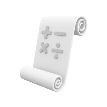 3D rendering A roll of paper with a dot symbol. 3d rendering paper roll. Stock Illustration