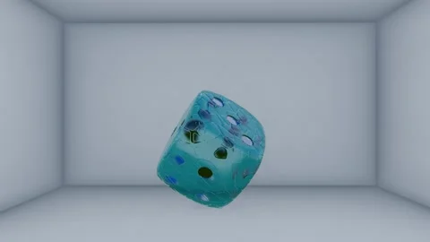 3d rendering of rolling glass dice for casino or gambling concept Stock Footage 265528223