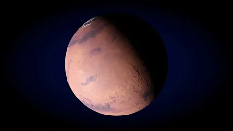 3D-rendering of a rotating Mars planet in space Stock Footage 157692415