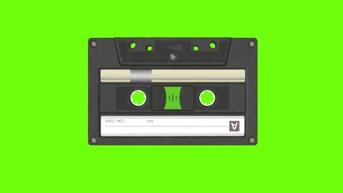3d rendering of the rotating motion looping of a black audio cassette Stock Footage 219379954