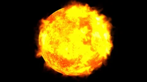 3D rendering of the rotation of the sun with solar flares. Computer generated Stock Footage 121431186
