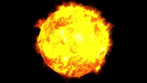 3D rendering of the rotation of the sun with solar flares. Computer generated 스톡 일러스트