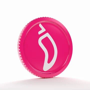 3d rendering of a round coin with the logo of the cryptocurrency Chiliz. Stock Illustration