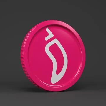 3d rendering of a round coin with the logo of the cryptocurrency Chiliz (CHZ). Stock Illustration