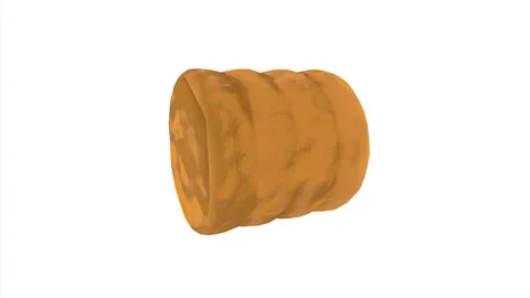 3D rendering of a round orange object rotating in a minimalist setting Stock-Footage 284237630