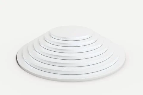 3d rendering, the round platform in the empty room. Stock Illustration