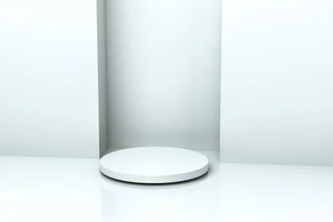 3d rendering, the round platform in the empty room. イラスト素材