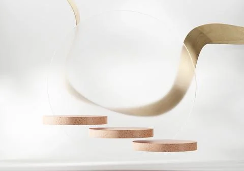 3D rendering round shape abstract platform podium product presentation backdr Stock Photos
