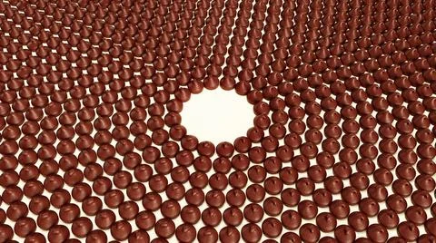 A 3d rendering of rows of chocolate chips morsels or drops around the circle  Stock Illustration
