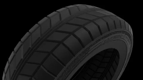 3d rendering of a rubber car tire isolated in a black studio background 스톡 일러스트