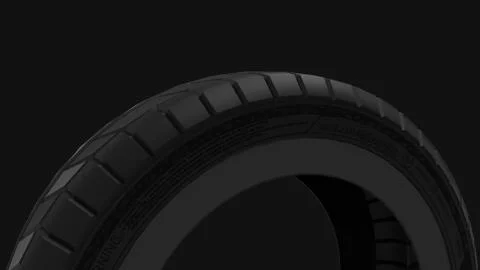 3d rendering of a rubber car tire isolated in a black studio background Stock Illustration