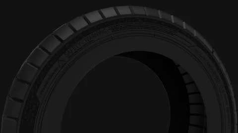 3d rendering of a rubber car tire isolated in a black studio background Stock Illustration
