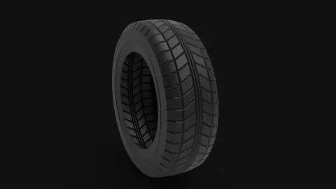 3d rendering of a rubber car tire isolated in a black studio background Stock Illustration