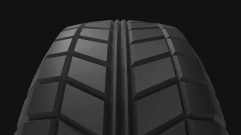 3d rendering of a rubber car tire isolated in a black studio background Stock Illustration