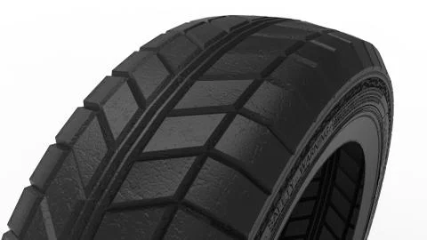 3d rendering of a rubber car tire isolated in a white studio background Illustrazione stock