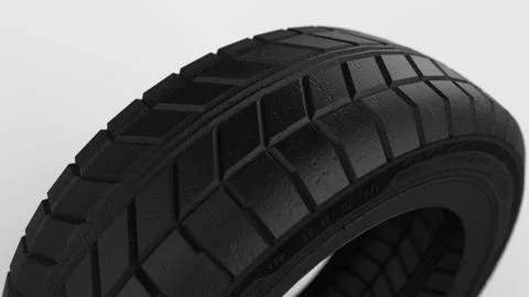 3d rendering of a rubber car tire isolated in a bright studio background Stock Illustration