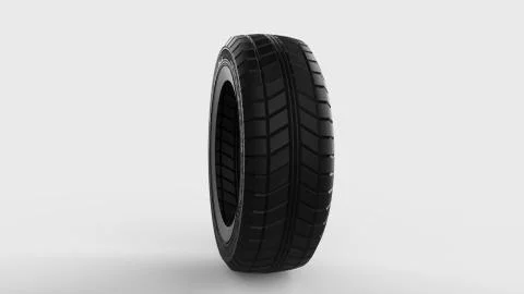 3d rendering of a rubber car tire isolated in a bright studio background Illustrazione stock