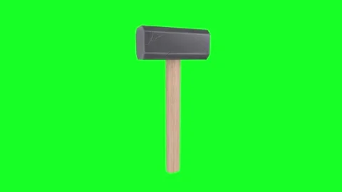 3D rendering of a rubber mallet on a bright green background Stock Footage 287882473