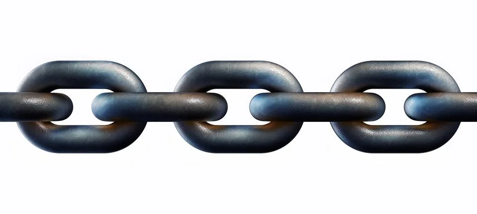 3D rendering of a rusty chain Stock Illustration