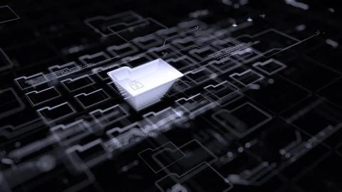 3d rendering. Safety concept, Closed Padlock on digital background, cyber Stock Illustration