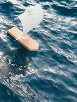 3D Rendering, sailing boat Stock-Illustration