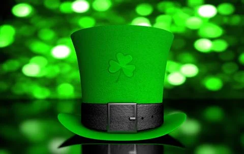 3D rendering Saint Patrick hat with gold coins. St.Patrick 's Day Stock Illustration