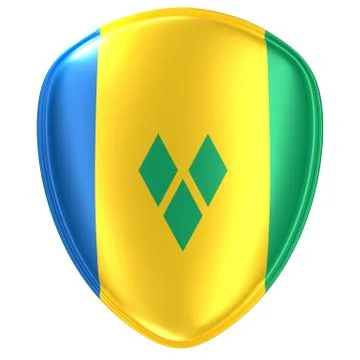 3d rendering of a Saint Vincent and the Grenadines flag icon. Stock Illustration