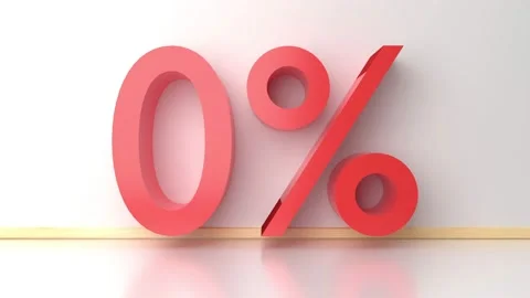 3d rendering Sale Glossy zero percent sign isolate Stock Footage 197340206