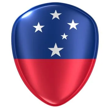 3d rendering of a Samoa flag icon. Stock Illustration