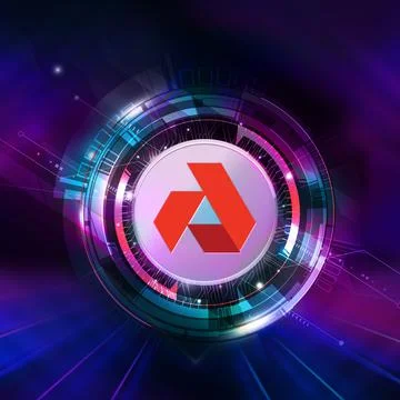 3D rendering sanbox cryptocurrency coin on colorful background, cryptocurrenc Illustrazione stock