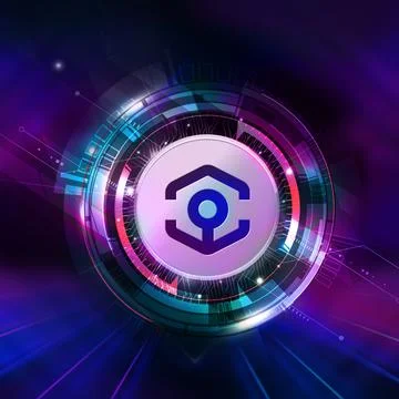 3D rendering sanbox cryptocurrency coin on colorful background, cryptocurrenc Illustrazione stock