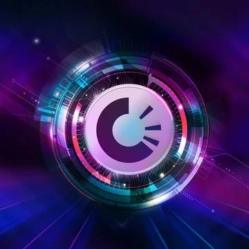 3D rendering sanbox cryptocurrency coin on colorful background, cryptocurrenc Stock Illustration