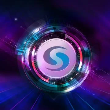 3D rendering sanbox cryptocurrency coin on colorful background, cryptocurrenc Stock Illustration