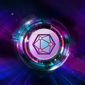 3D rendering sanbox cryptocurrency coin on colorful background, cryptocurrenc Illustrazione stock