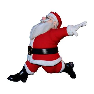 3D Rendering Santa Exercising on White Stock Illustration