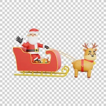 3d rendering of Santa Sleigh Ride Stock Illustration